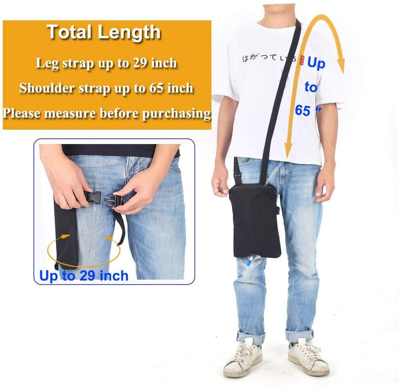 [Australia] - Catheter Leg Bag Holder Urinary Drainage Catheter Night Urine Bag Cover (1000 ML) with Adjustable Shoulder Strap for Home,Travel,Wheelchair,Bed Black 