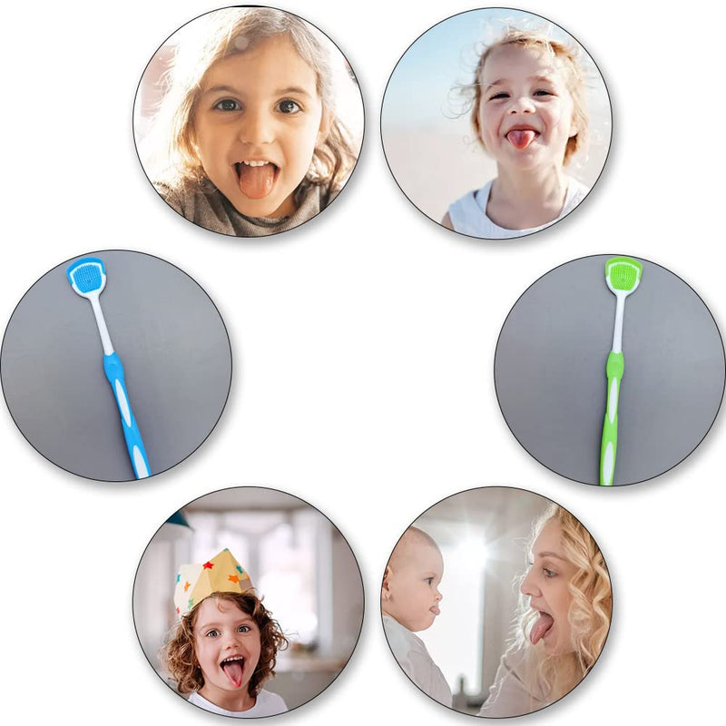 [Australia] - 2 Pcs Tongue Scrapers Portable Tongue Brushes Non Slip Tongue Cleaners for Fresh Breath Dental Eliminate Bad Breath 