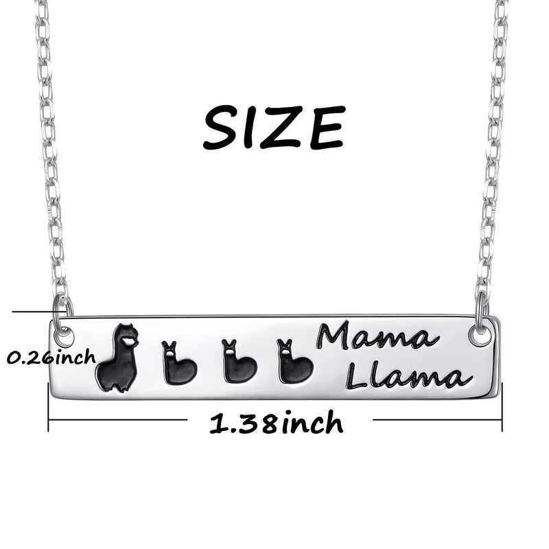 [Australia] - Sterling Silver Mama Llama Mother Child Animal Necklace Gifts for Mom Grandma 