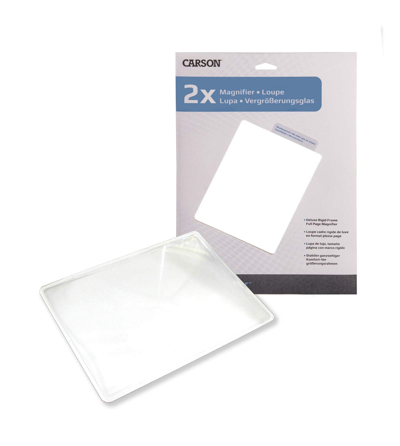 [Australia] - Carson 2X Power Rigid Frame 8.5x11 Inch Page Magnifier for Reading Newspapers, Magazines, Books and More (DM-21) Single Pack 