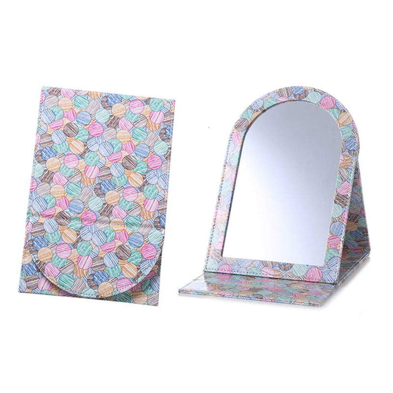 [Australia] - Hooshion PU Leather Tabletop Makeup Mirror,Folding High Clear Compact Travel Makeup Mirror Desktop Mirror with Stand Adjustable Angle Vanity Mirror (Candy) Candy 