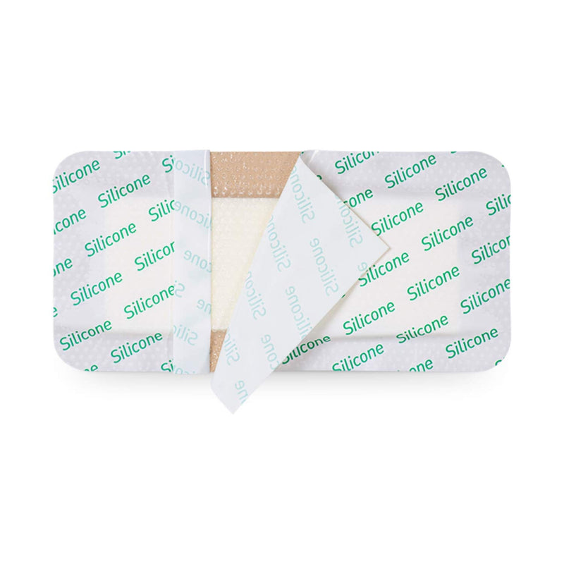 [Australia] - MedVanceTM Silicone - Bordered Silicone Adhesive Foam Dressing Size 10 cm x 20 cm (6 cm x 16 cm pad) Box of 5 dressings 