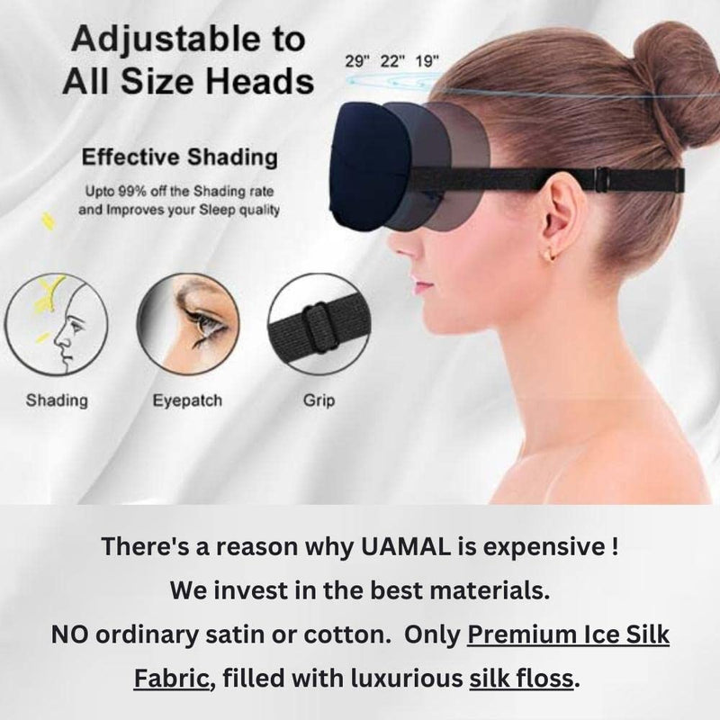 [Australia] - Silk Sleep Mask, Eye Mask for Sleeping, Blindfold Eye Mask, Super Soft Sleep Masks for Women & Men with Adjustable Straps, Sleeping Mask, Blackout Sleep Mask – Black Stars 