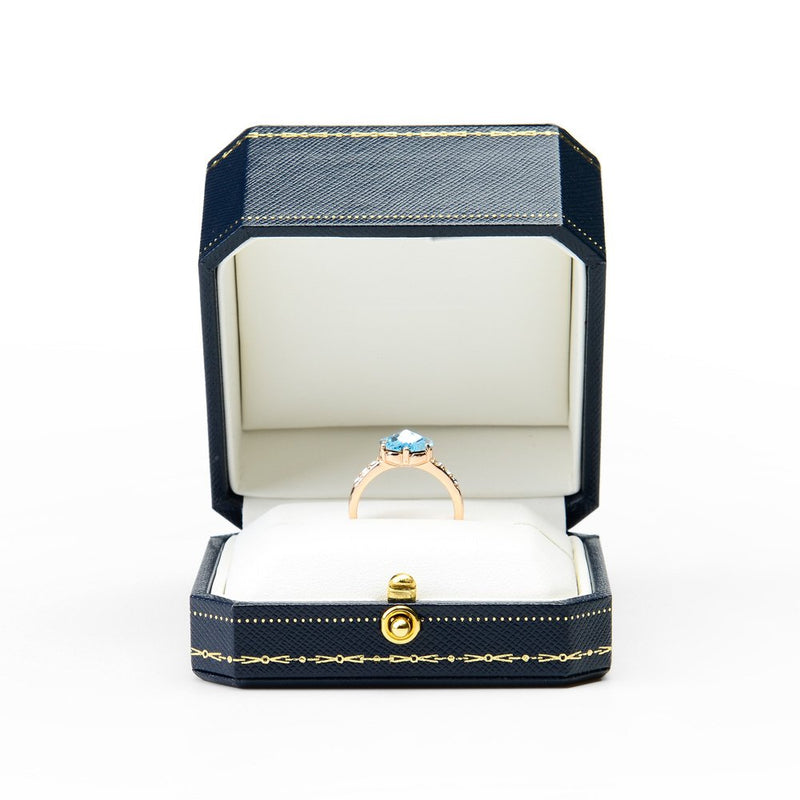 [Australia] - Oirlv Noble Engagement Ring Box Jewelry Gift Case Octagonal Ring Bearer Box Ring Box 