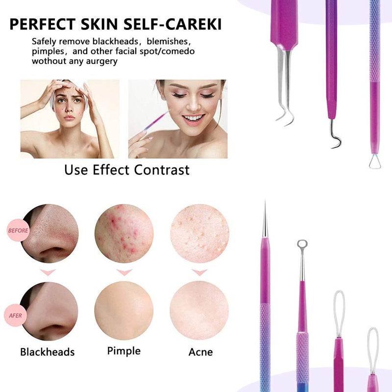 [Australia] - AIPRODA Acne removal Black acne removal Pore Care Dedicated Kit Pore plug stick Tool Kit Comedone Pimple Extractor Tool Magic Color 7pcs 