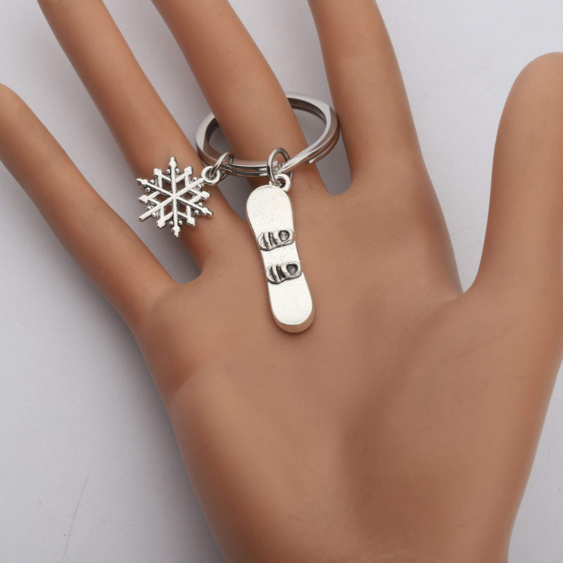 [Australia] - CENWA Snowboarder Gift 3D Snowboard and Snowflake Pendant Snowboarding Keychain Snowboarder Team Gift 