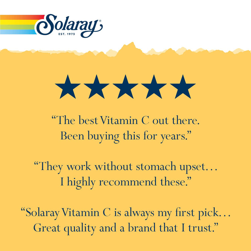[Australia] - Solaray Super Bio Vitamin C 1000mg, Buffered, Time Release Capsules with Bioflavonoids, Two-Stage for High Absorption & All Day Immune Support, Vegan, 60 Day Guarantee, 125 Servings, 250 VegCaps 250 Count (Pack of 1) 