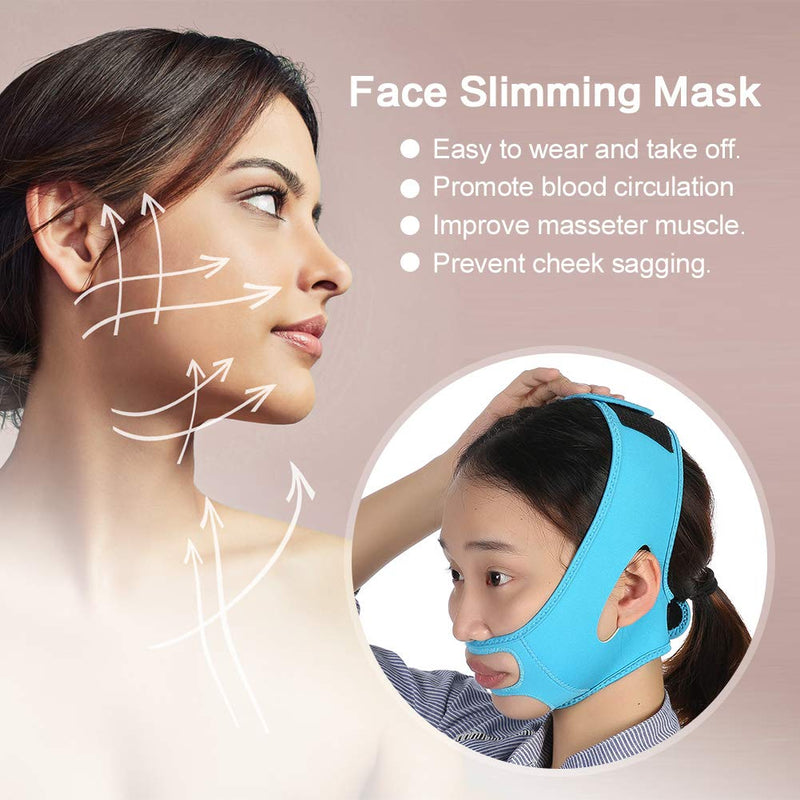 [Australia] - Facial Lifting Slimming Belt, V-Line Chin Cheek Lift Up Band, Chin Up Patch Double Chin Reducer, Anti Wrinkle Lifting Chin Correction Belt Strap for Women Men 