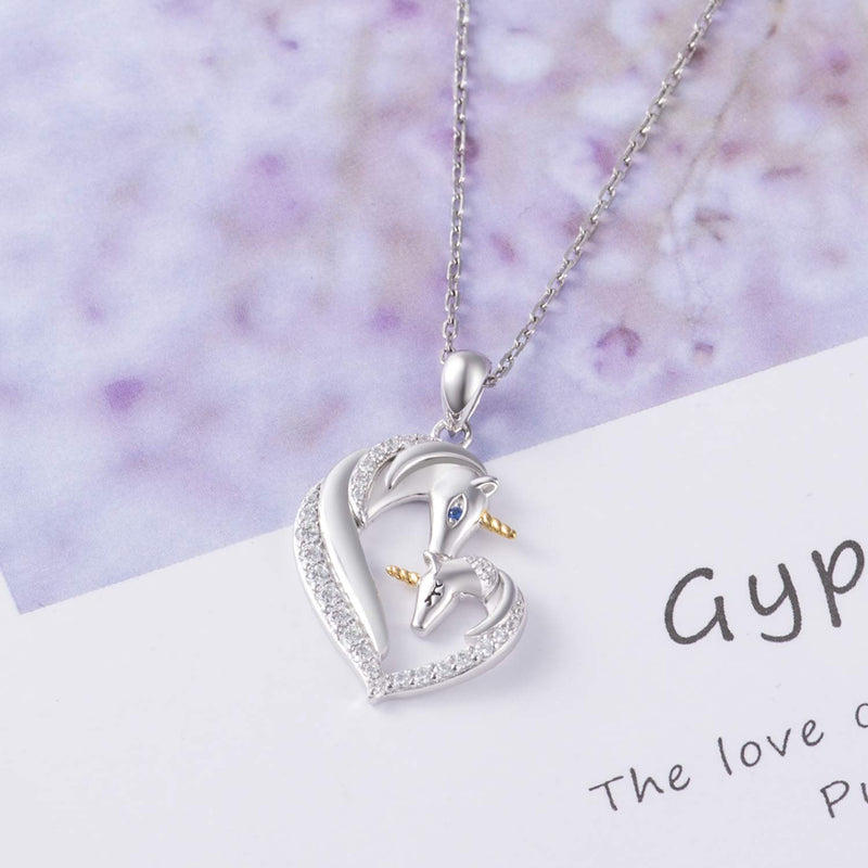 [Australia] - Women Girls Unicorn Pendant Necklace for Birthday Graduation Christmas Beautiful Sterling Silver Mom Daughter Jewelry Mothers Day Gift 