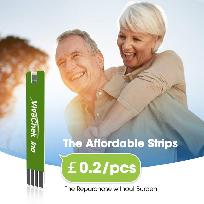 [Australia] - VivaChek Diabete Test Strips x 100 & Diabete Lancets x 100, No Coding Blood Glucose Test Strips, Blood Suger Test Strips for for UK Diabetics (VivaChek Ino） VivaChek Ino X 100 strips 