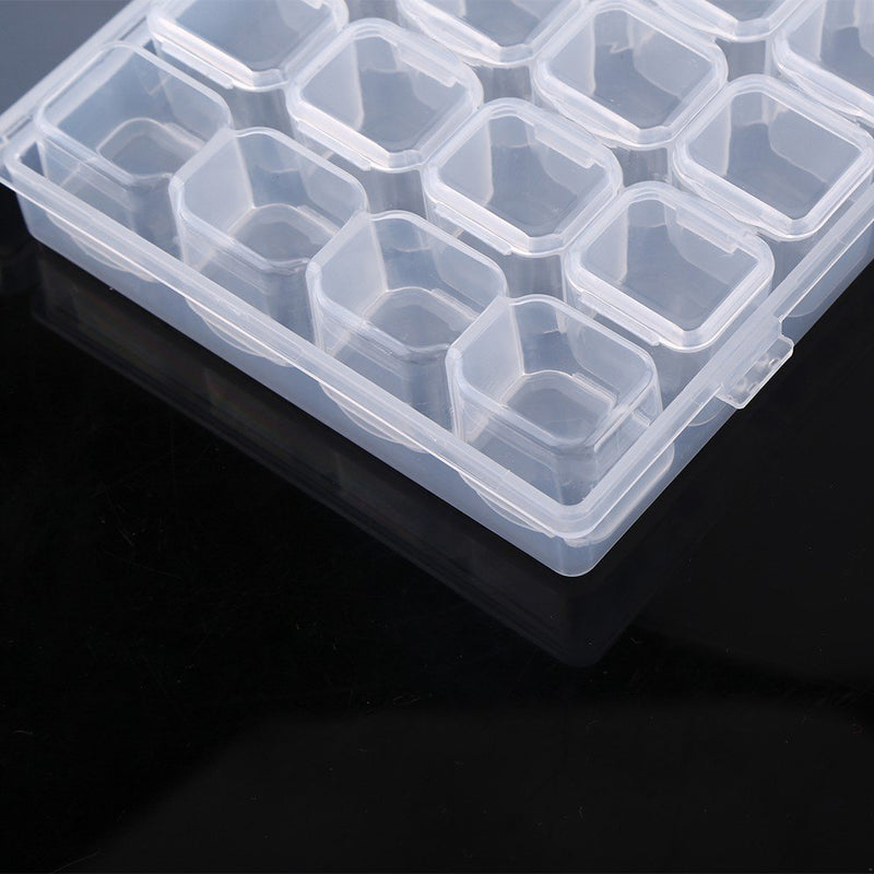 [Australia] - Clear Plastic Medicine Box 28 Slots Pill Box Adjustable Tablet Medicine Pill Container Jewelry Storage Organizer Box Pill Box Organiser Weekly Pill Box 17.5x10.8x2.7cm 