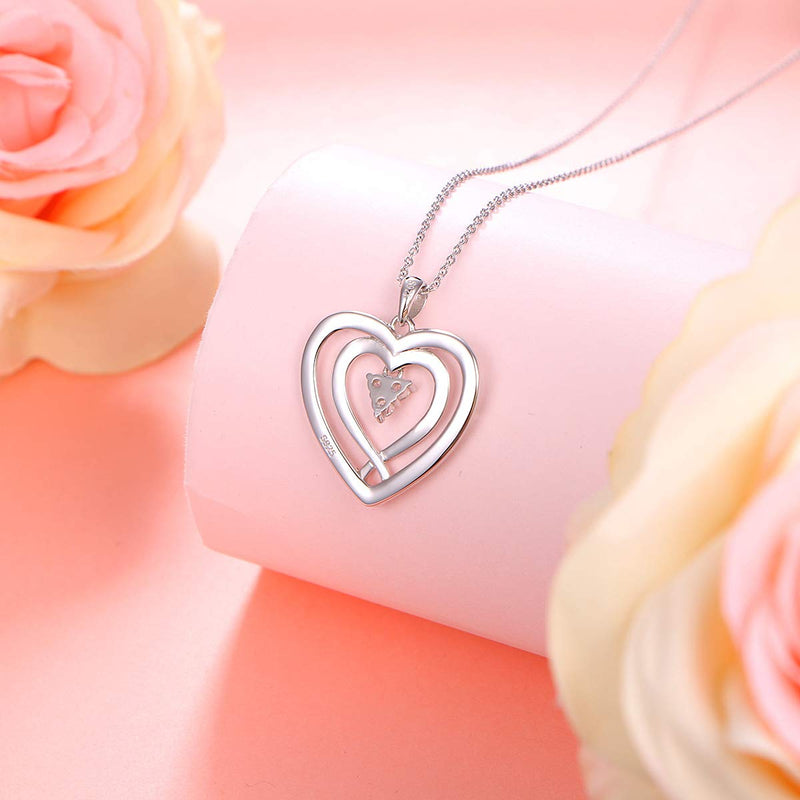 [Australia] - S925 Sterling Silver Best Friend Friendship BFF Heart Jewelry Pendant Necklace A true friend reaches for your hand but touches your heart 2 