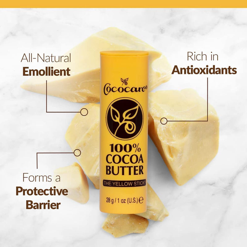 [Australia] - Cococare 100% Cocoa Butter Stick - All-Natural Cocoa Butter Emollient for Ultimate Skin Hydration & Protection - The Yellow Stick - (2 Pack) 1 Ounce (Pack of 2) 