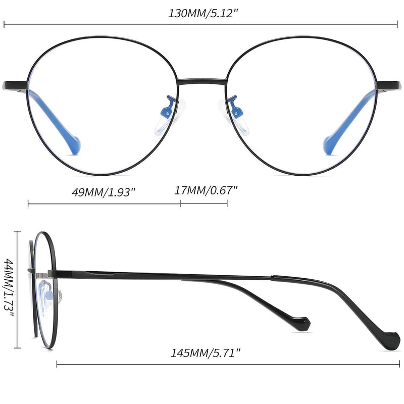 [Australia] - Joopin Blue Light Blocking Glasses for Women Men with Vintage Round Frame Lightweight Blue Light Filter Computer Glasses Anti Blue Light Gaming Glasses Matte Black 