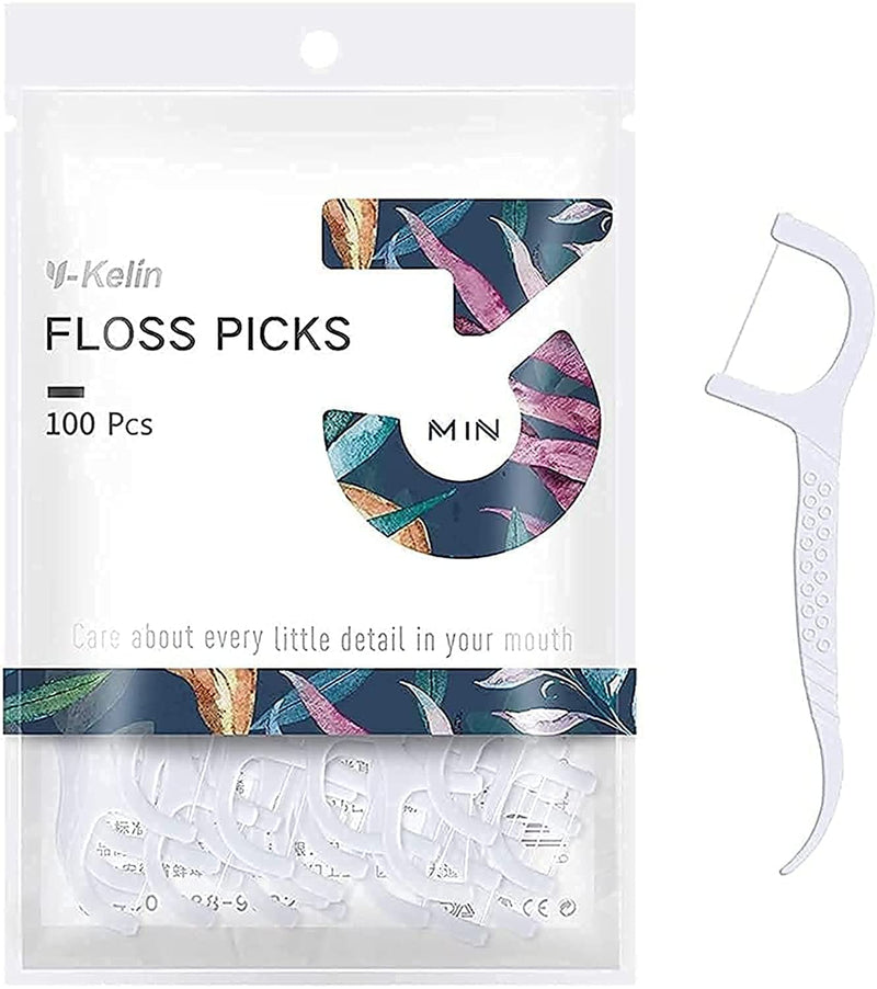 [Australia] - Dental Floss-100 Pcs Dental Floss Toothpick,Teeth Stick,Tooth Picks,Floss Picks,Teeth Cleaning (100 Picks) 100 Count (Pack of 1) 