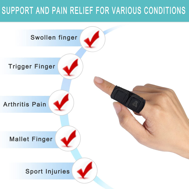 [Australia] - VHOMORE Finger Splint Finger Sleeves Protectors, Adjustable Trigger Finger Splints Thumb Splint Brace for Finger Support Compression Finger Tape for Relieving Joint Pain Arthritis Sport Injury - M Medium 