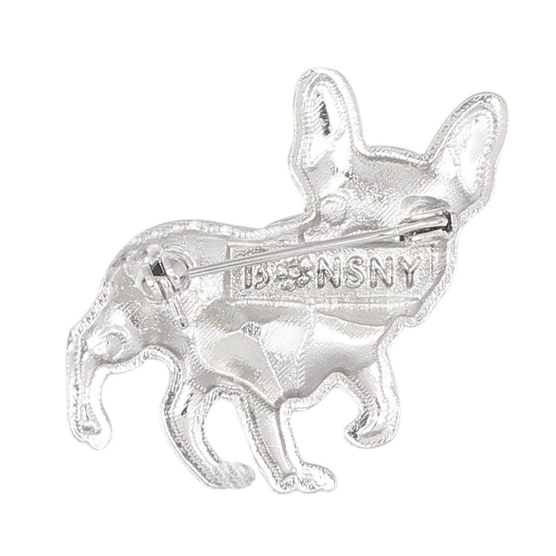 [Australia] - DOWAY Crystal Rhinestone Cute French Bulldog Brooch Enamel Pet Dog Pins for Women Badges Clothing Bags Jackets Jewelry Gift Black 