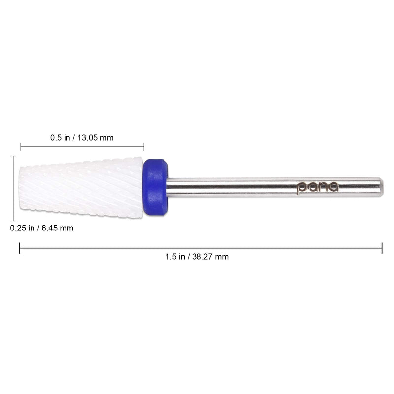 [Australia] - PANA Tapered Ceramic Nail Carbide Bit - Two Way Rotate use for Both Left and Right Handed - Fast remove Acrylic or Hard Gel - 3/32" Shank - Manicure, Nail Art, Drill Machine (Medium - M, Ceramic) Medium (Pack of 1) 