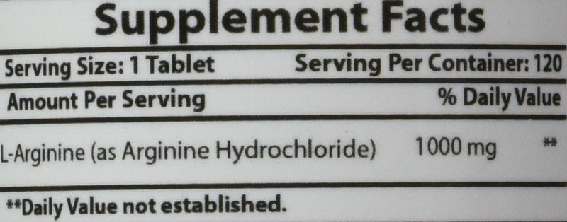 [Australia] - Best Naturals L-Arginine 1000 mg 120 Tablets - Pharmaceutical Grade L Arginine Supplement Promotes Nitric Oxide Synthesis 