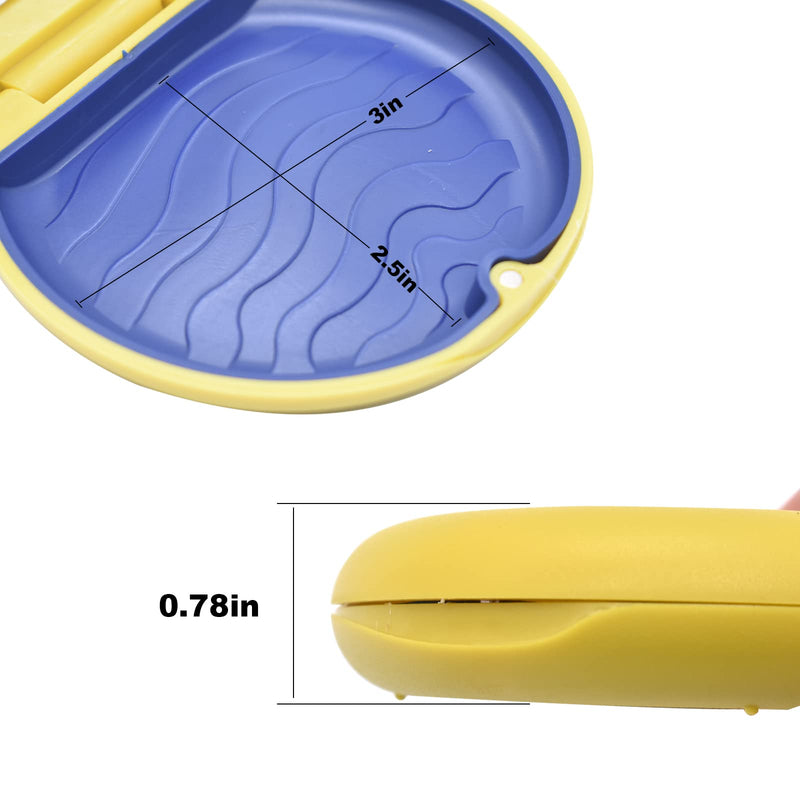 [Australia] - Denture & Teeth Mouth Tray Retainer Box Sets Partial Denture Box with 2Pcs Aligner Removal Tool and 9Pcs Invisible Chewer (Yellow) Yellow 