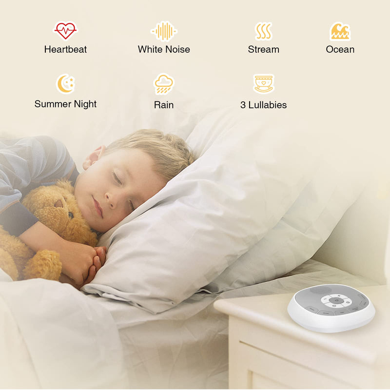 [Australia] - Sound Machine for Adults, Portable White Noise Machine, 9 High Quality Sleep Soundtracks, Child Lock/Timer/Memory Function/Dual Power Supply, with Storage Bag A800-parent Adult 