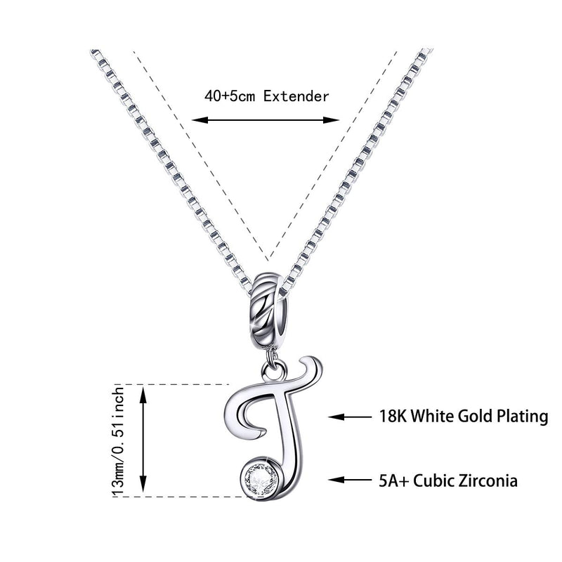 [Australia] - 925 Sterling Silver Initial Necklace 26 A-Z Letters Alphabet Personalized Charm Pendant for Women Girls T 