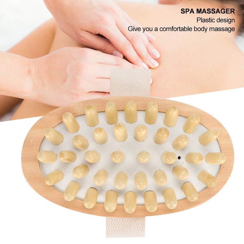[Australia] - Body Brush, Body Massage Brush, Back Scrubber Exfoliate Massage Improve Blood Circulation, Natural Wood Massager for Body Scrubber Hair Scalp Spa Bath Massage 