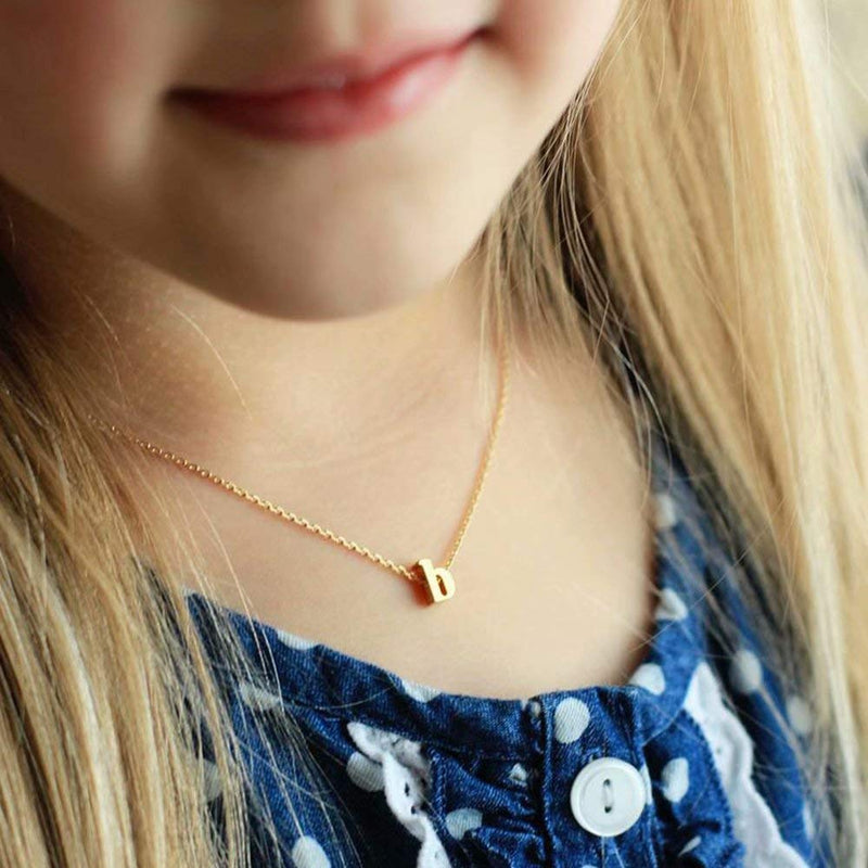 [Australia] - Dainty Tiny Initial Necklace, 14K Gold Plated Lowercase Letter Necklace Small Initial Pendant Necklaces for Women Girls Personalized Minimalist Delicate Monogram Children Kids Alphabet Necklace A-Gold 