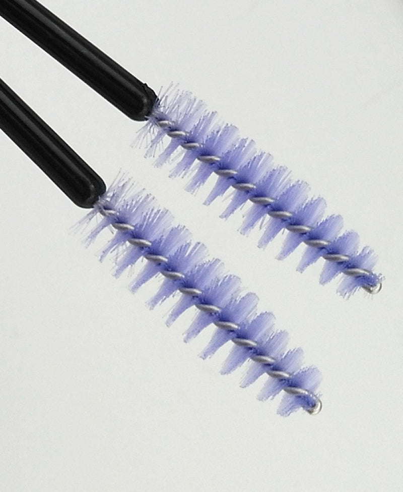 [Australia] - Yueton Pack of 100 Disposable Eyelash Brushes Wands Mascara Applicator (Black+Light Purple) 