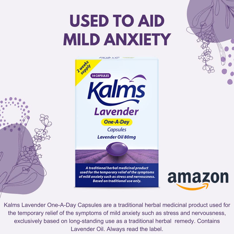 [Australia] - Kalms Lavender - One-a-day - 14 capsules - A Traditional Herbal Medicinal Product Used for the Temporary Relief of the Symptoms of Mild Anxiety Such as Stress and Nervousness 