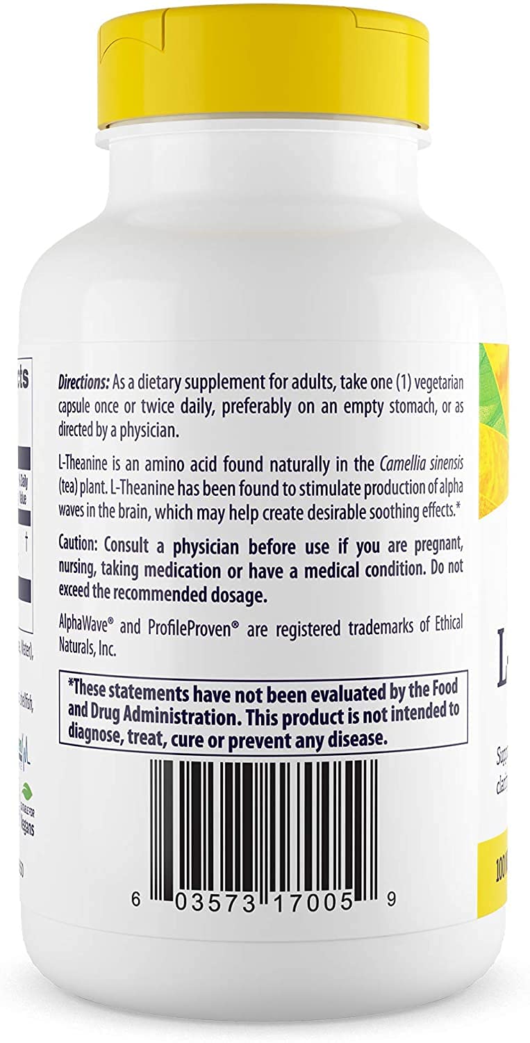 [Australia] - Healthy Origins L-Theanine (AlphaWave) 100 mg, 180 Veggie Caps 180 Count (Pack of 1) 