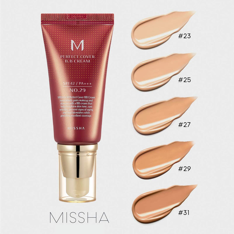 [Australia] - MISSHA M PERFECT COVER BB CREAM #29 SPF 42 PA+++ 50ml-Lightweight, Multi-Function, High Coverage Makeup to help infuse moisture for firmer-looking skin with reduction in appearance of fine line 
