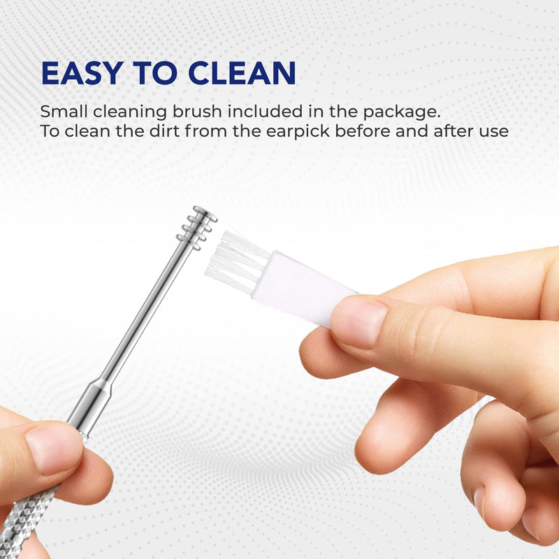 [Australia] - TOTCLEAR Ear Wax Removal, Ear Cleaner Remover, Safe Ear Wax Remover Tool with Four Ring 360° Cleaning, Stainless Steel Ear Care Tools Silver Four Ring 