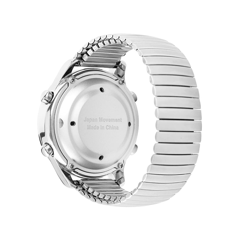 [Australia] - MAUJOY Quality Clear and Loud American Human Voice Atomic English Talking Watch Speaks The Time, Date or Alarm time for Elderly, Impaired Sight or Blind. White Face-Black Numbers 113 