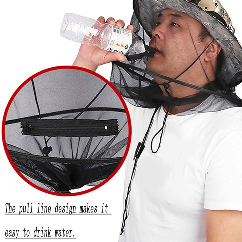 [Australia] - Fishing Net Mesh Caps,Midge Head Net, Anti-Mosquito Bee Bug Insect Fly Mask Cap Hat,Outdoor Fishing Equipment for Outdoor, Hiking, Fishing, Camping Black 