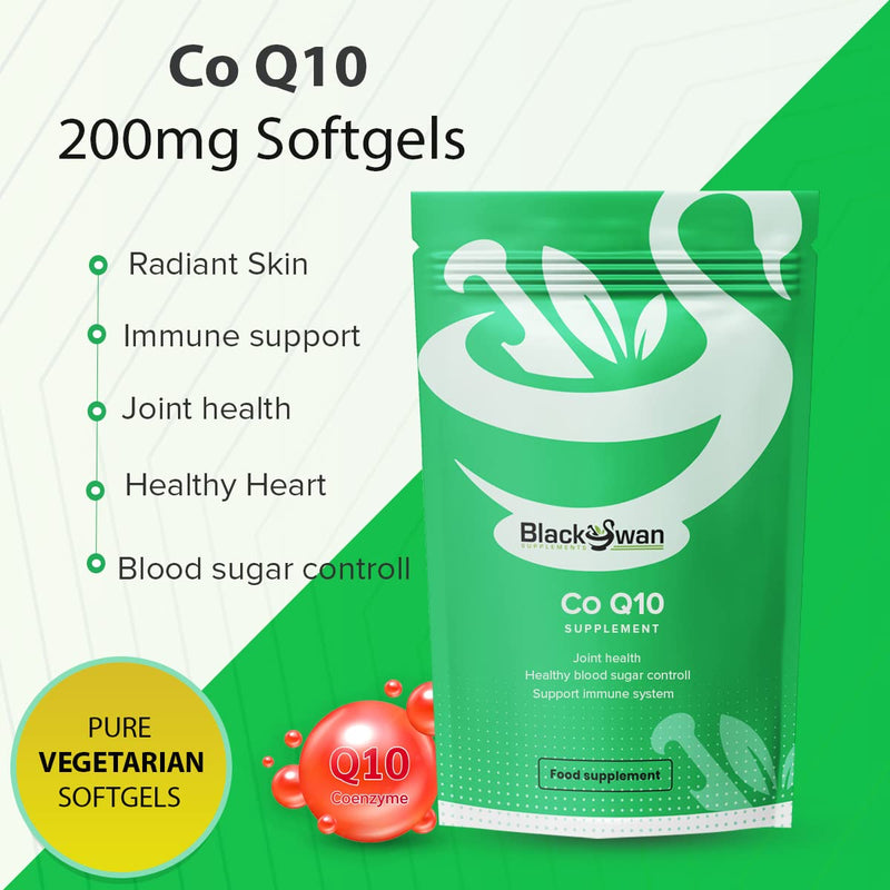 [Australia] - Black Swan Co Q10 mg Softgels - Supports Healthy Blood Pressure, Immune System, and Joint Health - Natural Antioxidant Supplement (120 Softgels) 120 Count (Pack of 1) 