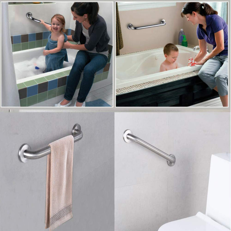 [Australia] - Bathroom Grab Bar Stainless Steel Bath Grab Shower Safety Handle Towel Holder Door Handle for Kids Elderly Disabled Injured Bathroom Safety Aid 12 inch / 300 mm 