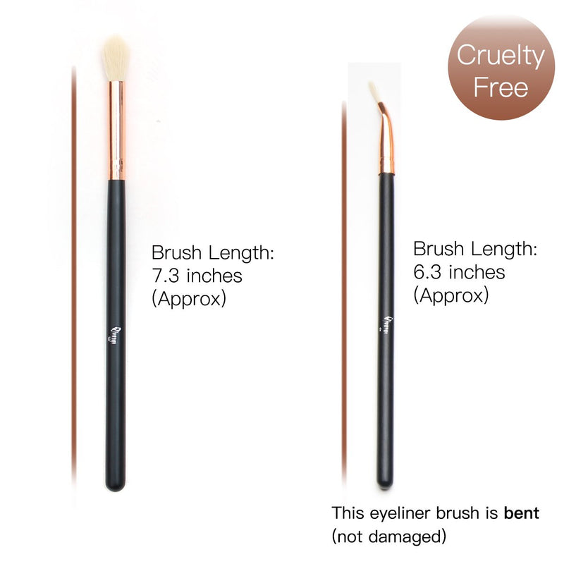 [Australia] - Qivange Eye Makeup Brushes Set, Synthetic Eyeshadow Brushes Eye Makeup Brush Set Cosmetics Brushes Concealer Eyebrow Eyeliner Eyeshadow Blending Brushes(12pcs, Black with Rose Gold) 