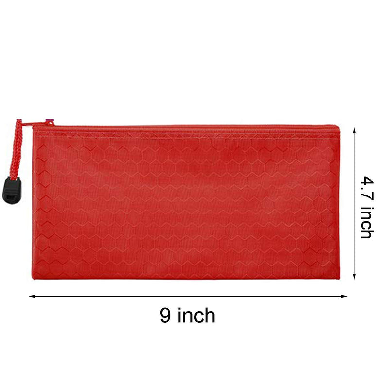 [Australia] - Sailing-go 12 Pieces Red Zipper Waterproof Bag Pencil Pouch for Cosmetic Makeup Bills Office Supplies Travel Accessories and Daily Household Supplies 