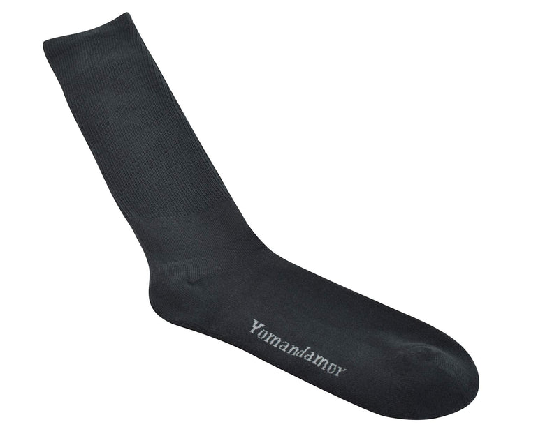 [Australia] - Yomandamor 3 Pairs Mens Cotton Diabetic Over the Calf Dress Socks with Seamless Toe Size 10-13 3 Pairs Black 