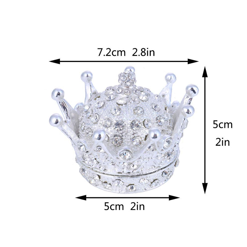 [Australia] - YU FENG Creative Vintage Crystal Crown Design Jewelry Box Ring Trinket Case Christmas Birthday Gift, Small 