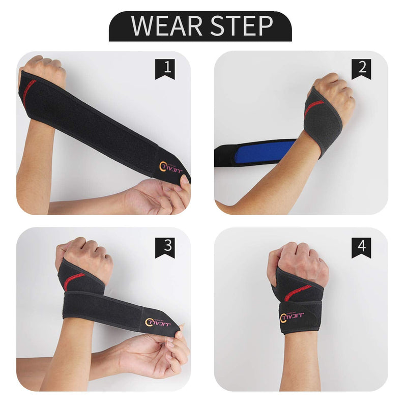 [Australia] - JJCALL 1Pack Wrist Brace, Fitted Wrist Support/Wrist Strap/Hand Support/Breathable/Comfortable/Adjustable, Suitable for Left and Riqht Hands Black 1pack 