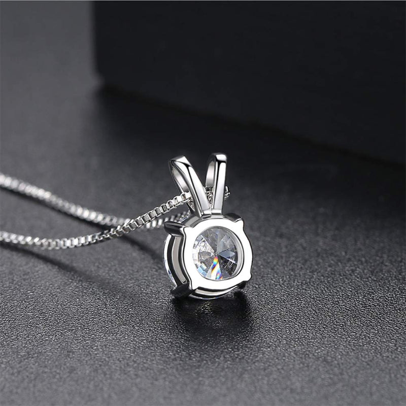 [Australia] - ZUYGG Cubic Zirconia Jewelry Set- 18k White Gold Plated Solitaire CZ Pendant Necklace and 0.5ct Stud Earrings for Women Jewlery set 