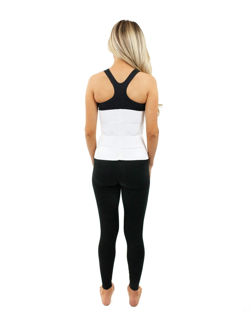 [Australia] - Abdominal Binder Post Surgery Compression Wrap - Torso Liposuction, Mommy Makeover, and Tummy Tuck Compression Garment - White 12in Postpartum Belt and C-Section Recovery Belly Band (S13-12) Large Large (Pack of 1) 