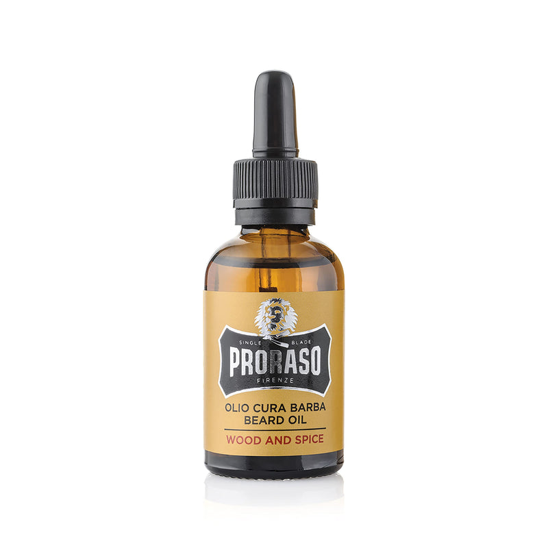 [Australia] - Proraso Beard Oil, Wood and Spice, 30ml, Scented Beard Softener For Men Softens and Protects Long, Bristly Beards, Made in Italy 