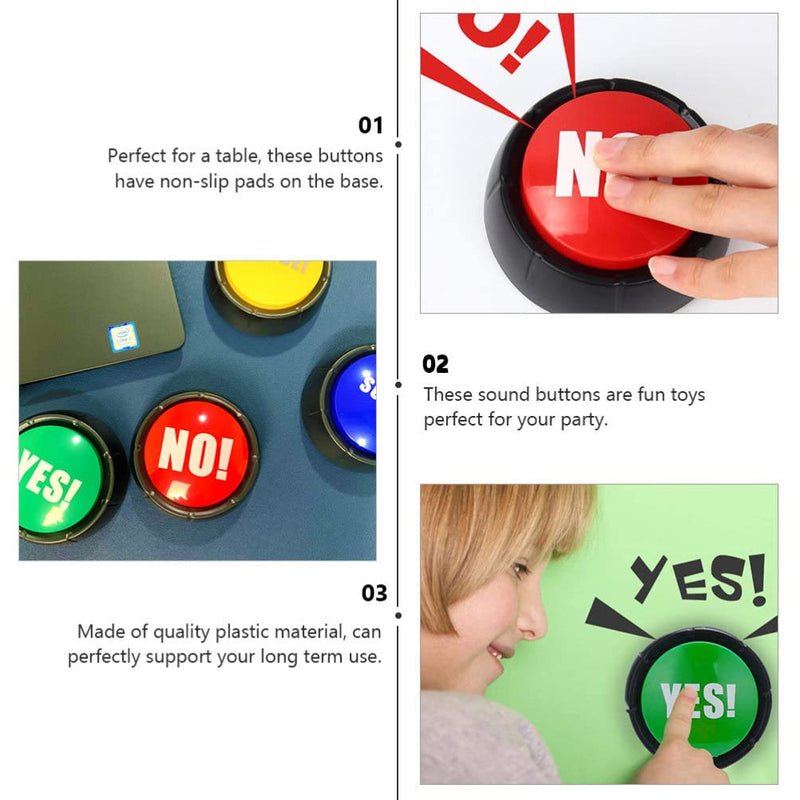 [Australia] - NUOBESTY Sound Button Talking Yes No Buzzer Buttons Game Yes No Talking Button for Funny Party Quiz Contest Holiday Supplies Board Games Toy, No Battery 2PCS 