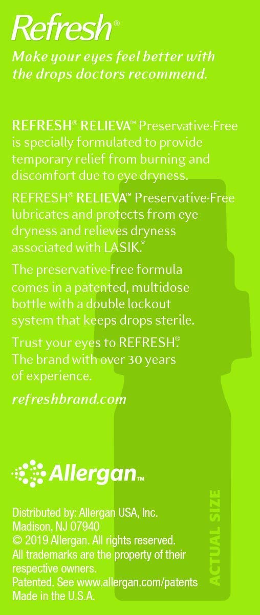 [Australia] - Refresh Relieva Preservative-Free Lubricant Eye Drops 0.33 Fl Oz (10ml) Sterile (3-Pack) 