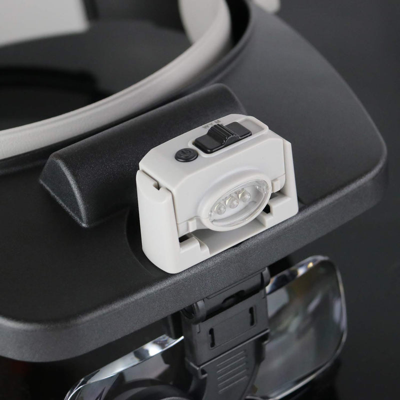 [Australia] - Beileshi Head Mounted Magnifier,1x-6x,8X Head Magnifying Glass with LED Light with Cold and Warm Light Source, Professional Jeweler's Loupe Light 