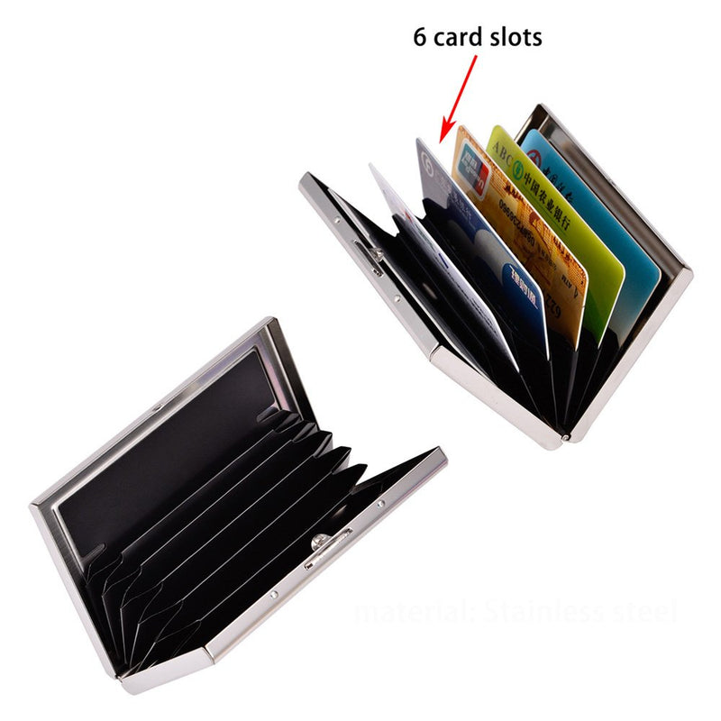 [Australia] - RFID Credit Card Holder Wallets Metal Credit Card Protector Business Card Holder for Women or Men Coffee 