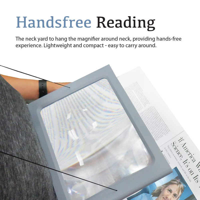 [Australia] - 3X Large Full Page Magnifier with 12 LED Lights[Provide Evenly Lit Viewing Area], Foldable Flip-Out Legs, Dual Power Supply Modes- Ideal for Hands Free Reading, Low Vision, Seniors with Aging Eyes 